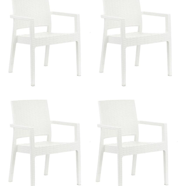 Kit 4 Poltronas Milano Vime Rattan Sintetico S jantar E Jardim