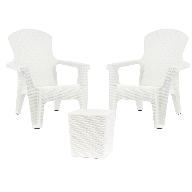 Kit 2 Poltronas de Jardim Rattan Roma + Mesa Capri