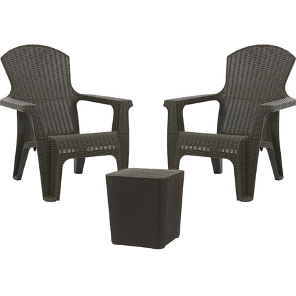 Kit 2 Poltronas de Jardim Rattan Roma + Mesa Capri