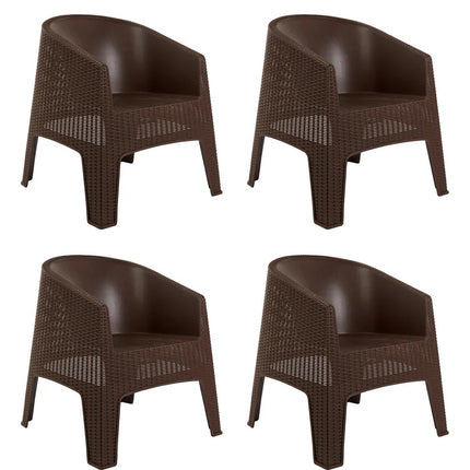 Kit 4 Poltronas de Piscina e Jardim Rattan Ibiza