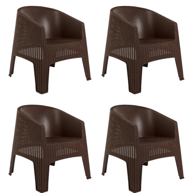 Kit 4 Poltronas de Piscina e Jardim Rattan Ibiza