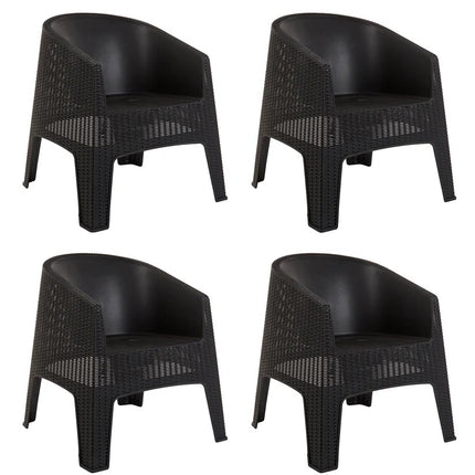 Kit 4 Poltronas de Piscina e Jardim Rattan Ibiza