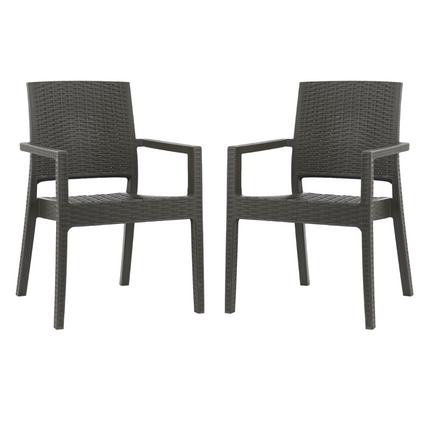 Kit 2 Poltronas Milano Vime Rattan Sintetico S jantar E Jardim