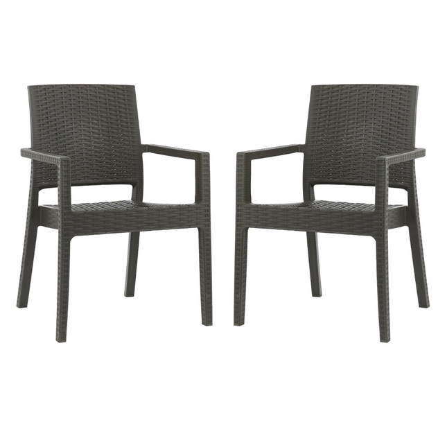Kit 2 Poltronas Milano Vime Rattan Sintetico S jantar E Jardim