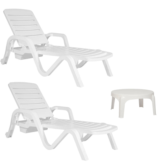 Kit 2 Espreguiçadeiras Toronto + Mesa Puket