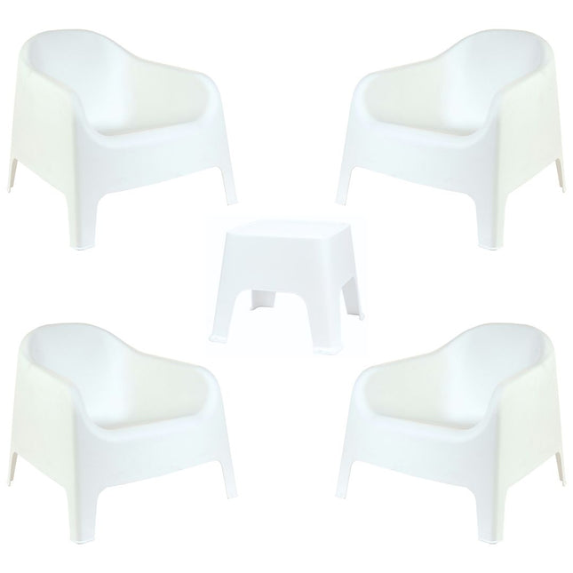 Kit 4 Poltronas Skarpo + Mesa Sunset