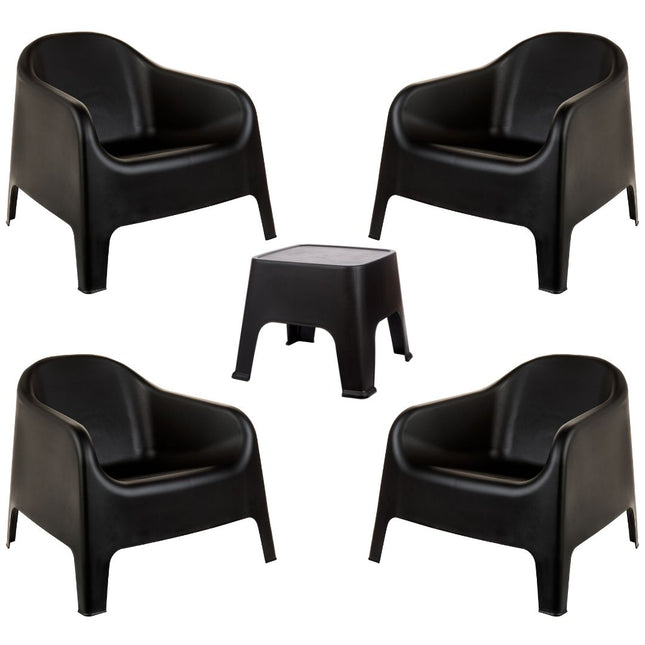 Kit 4 Poltronas Skarpo + Mesa Sunset