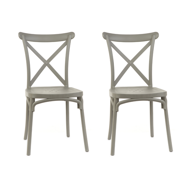 Kit 2 Cadeiras de Design Katrina Interior e Exterior