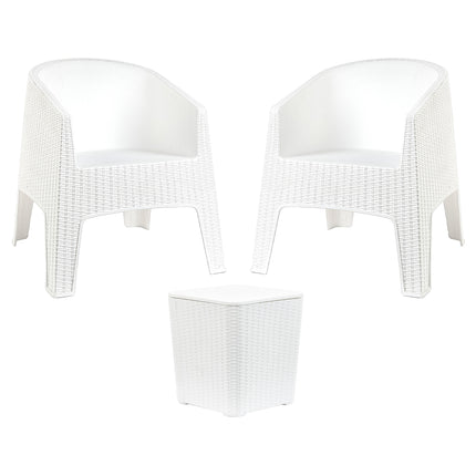 Conjunto 2 Poltronas Rattan Ibiza + Mesa Capri