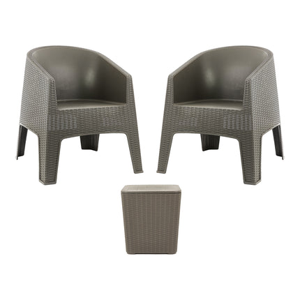 Conjunto 2 Poltronas Rattan Ibiza + Mesa Capri