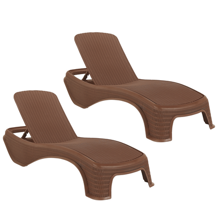 Kit 2 Espreguiçadeiras Dubai Premium Fibra Reclinável Praia Piscina