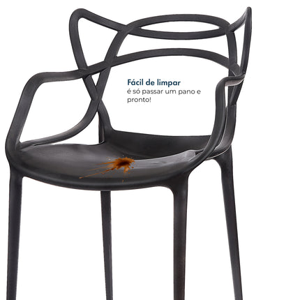 Kit 6 Cadeiras de Design Allegra Interior e Exterior