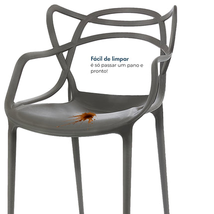 Kit 6 Cadeiras de Design Allegra Interior e Exterior