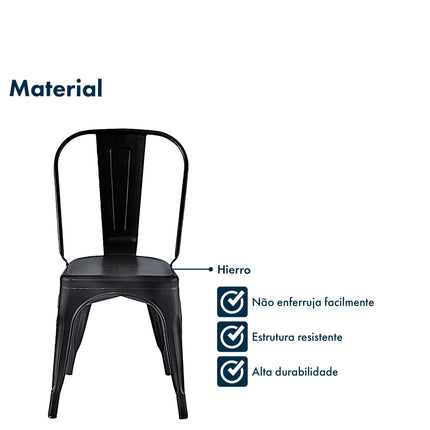 Kit 6 Cadeiras de Design Linha Tolix Metal