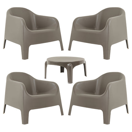 Kit 4 Poltronas Skarpo + Mesa Puket