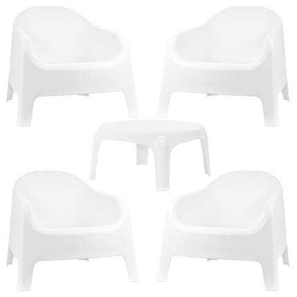 Kit 4 Poltronas Skarpo + Mesa Puket
