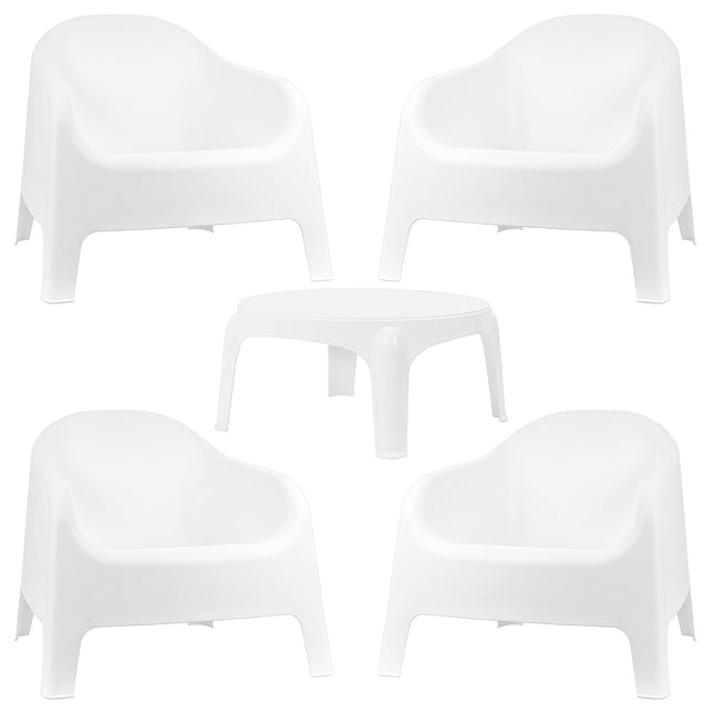 Kit 4 Poltronas Skarpo + Mesa Puket