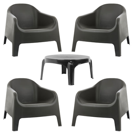 Kit 4 Poltronas Skarpo + Mesa Puket