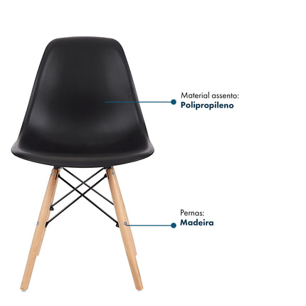 Cadeira Charles Eames com Pés de Madeira
