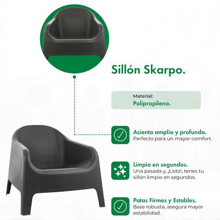 Kit 2 Poltronas Skarpo + Mesa Puket