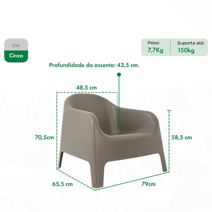 Kit 4 Poltronas Skarpo + Mesa Puket