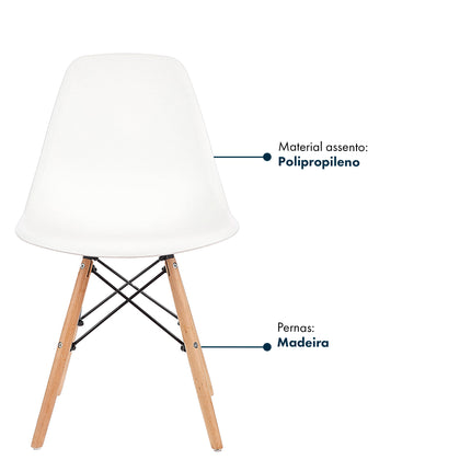 Cadeira Charles Eames com Pés de Madeira