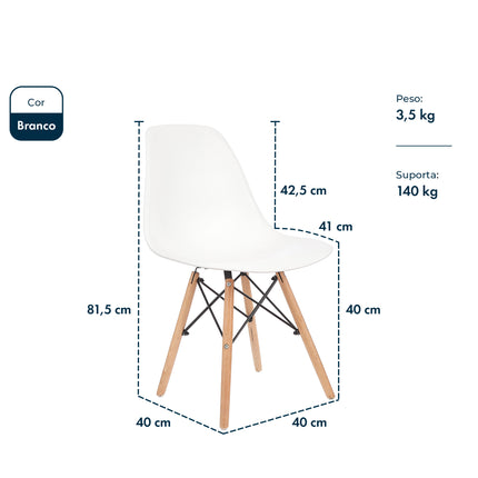 Cadeira Charles Eames com Pés de Madeira