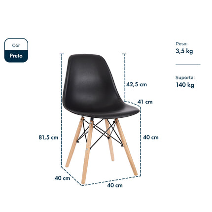 Cadeira Charles Eames com Pés de Madeira