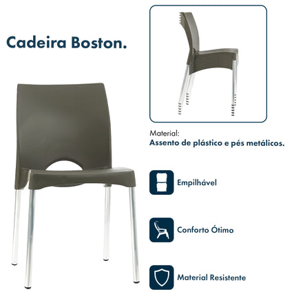 Kit 6 Cadeiras de Design Boston Exterior