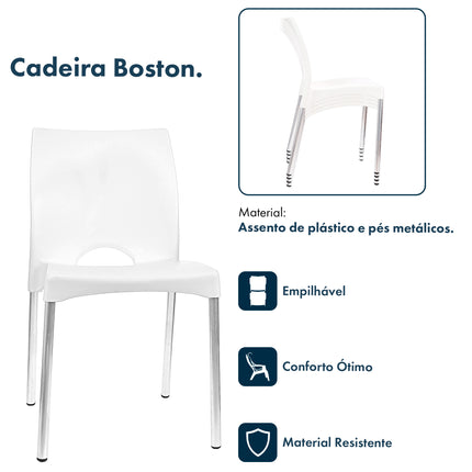 Kit 6 Cadeiras de Design Boston Exterior