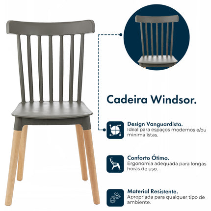 Kit 6 Cadeiras de Design Windsor
