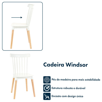 Kit 6 Cadeiras de Design Windsor
