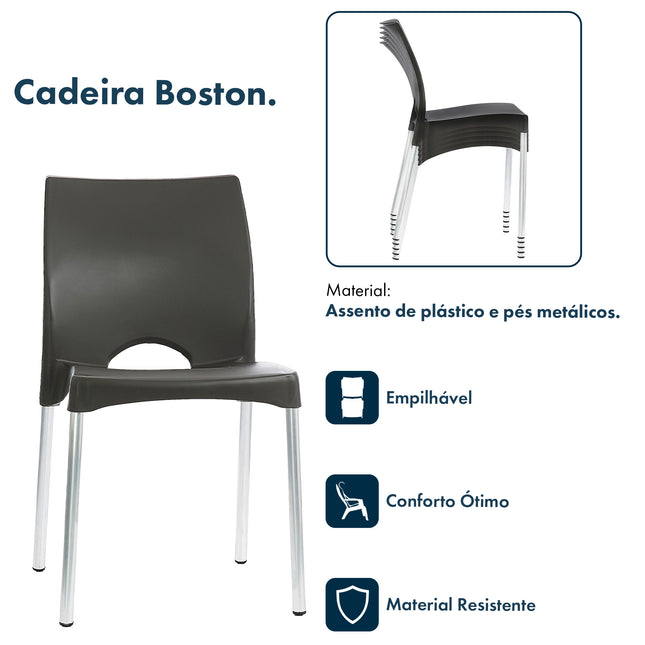 Kit 4 Cadeiras de Design Boston Exterior