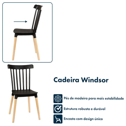 Kit 6 Cadeiras de Design Windsor