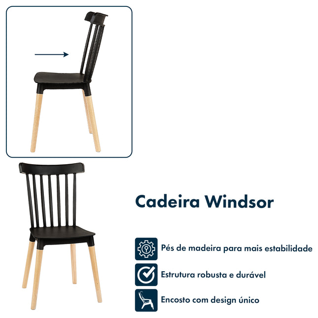 Kit 6 Cadeiras de Design Windsor