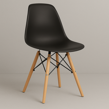 Cadeira Charles Eames com Pés de Madeira