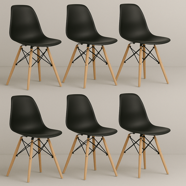Kit 6 Cadeiras de Design Charles Eames