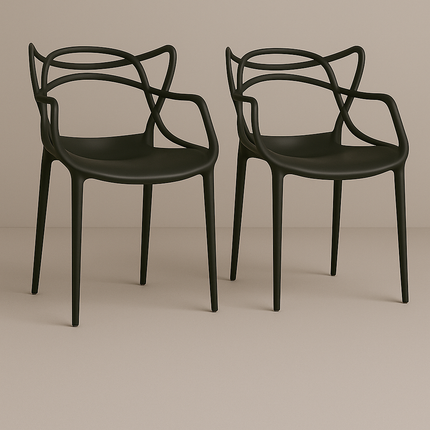 Kit 2 Cadeiras de Design Allegra Interior e Exterior