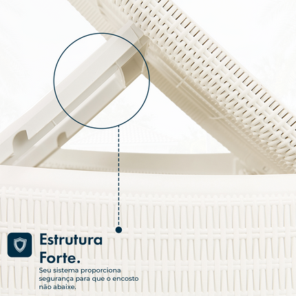 Espreguiçadeira Dubai Premium Fibra Reclinável Praia Piscina