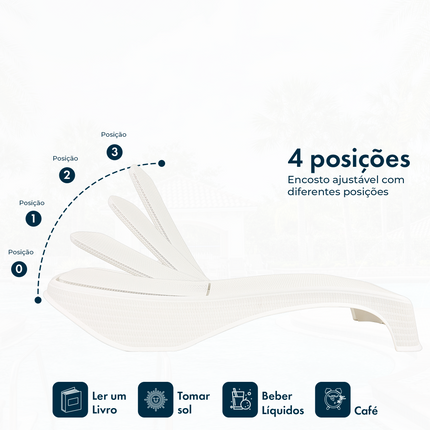 Kit 2 Espreguiçadeiras Dubai Premium Fibra Reclinável Praia Piscina
