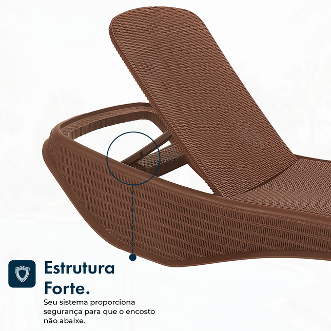Espreguiçadeira Dubai Premium Fibra Reclinável Praia Piscina