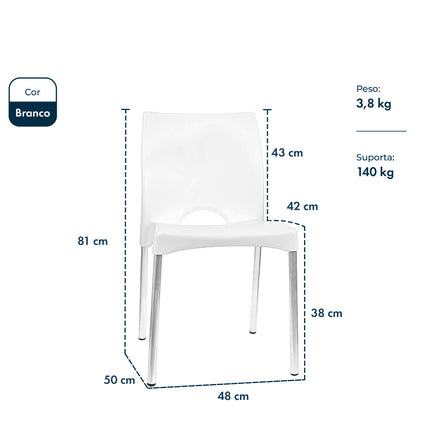 Kit 4 Cadeiras de Design Boston Exterior
