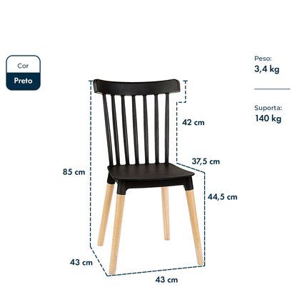 Kit 4 Cadeiras de Design Windsor