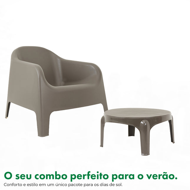 Kit 2 Poltronas Skarpo + Mesa Puket