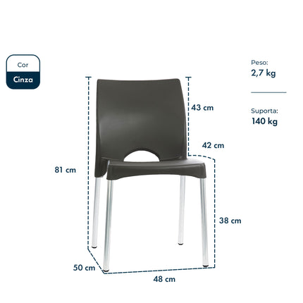 Kit 4 Cadeiras de Design Boston Exterior