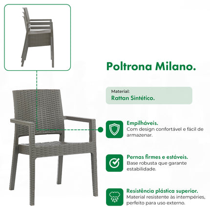 Poltrona Milano Rattan Sintetico