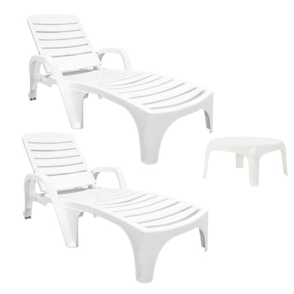 Kit 2 Espreguiçadeiras Copacabana + Mesa Puket - Garden Life BR