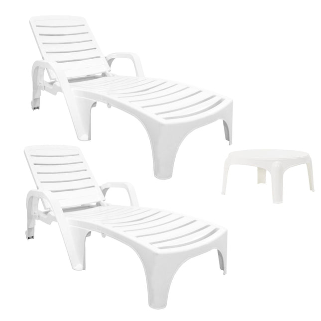 Kit 2 Espreguiçadeiras Copacabana + Mesa Puket - Garden Life BR