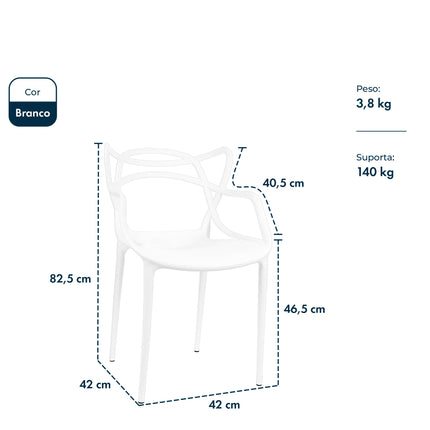 Kit 6 Cadeiras de Design Allegra Interior e Exterior