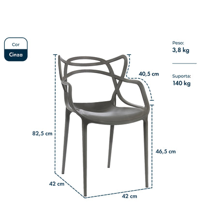 Kit 6 Cadeiras de Design Allegra Interior e Exterior